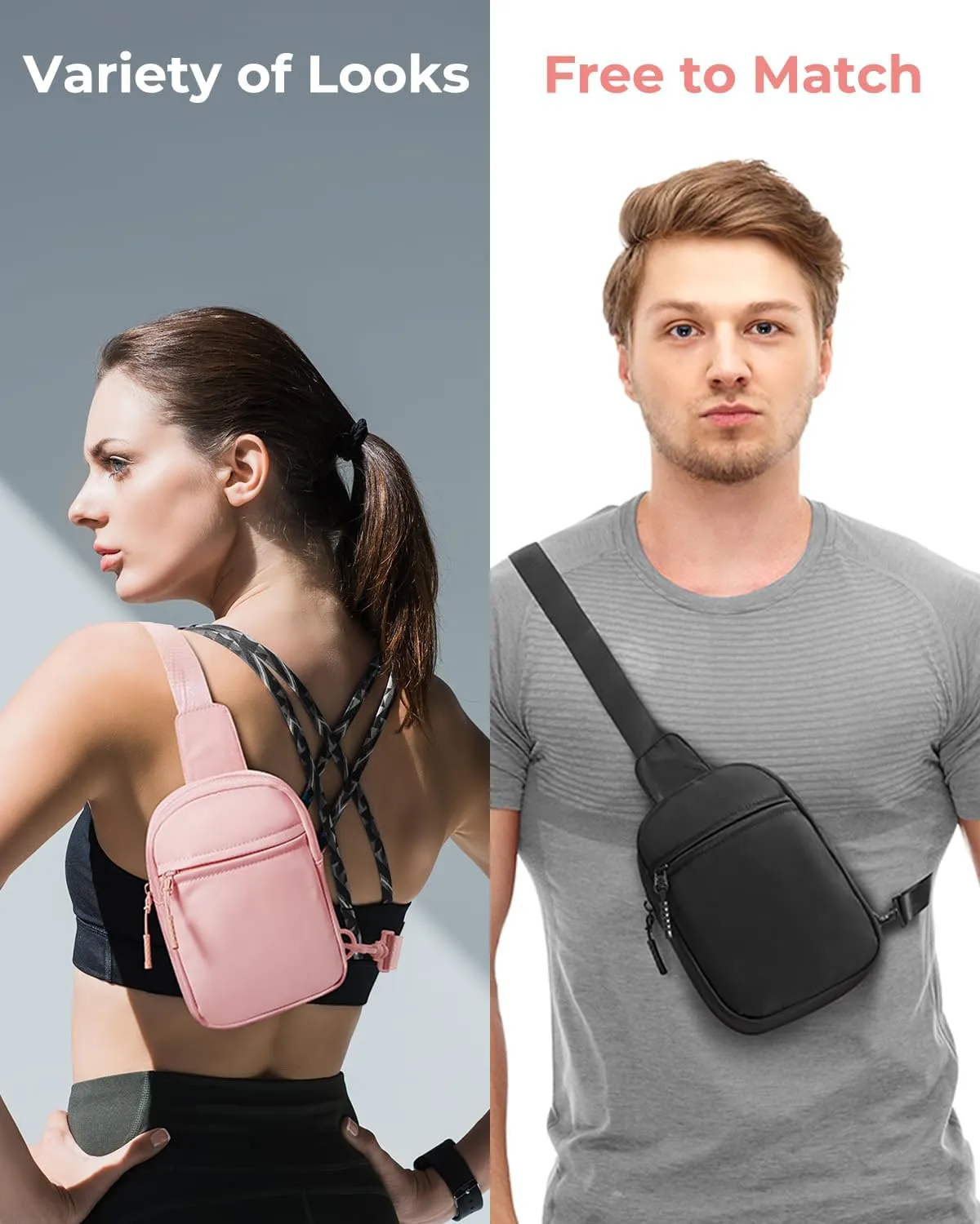 CHOLISS Small Sling Bag for Women and Men, Crossbody Bags Trendy Fanny Packs Chest Bag with Extended Strap