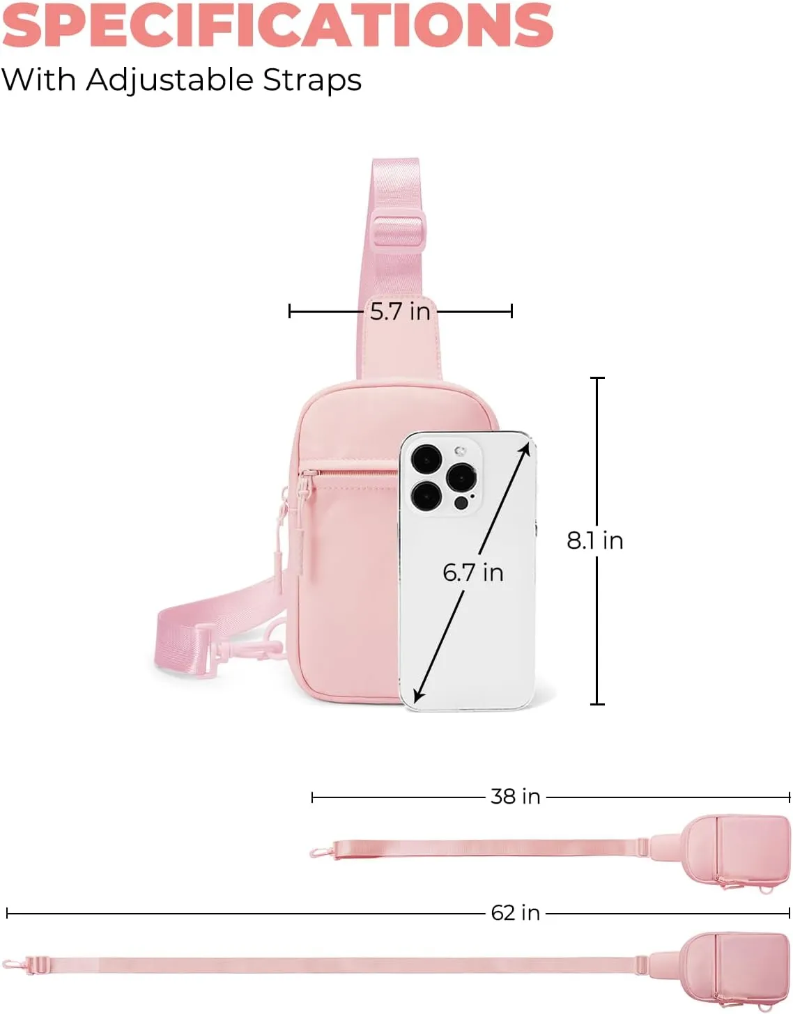 CHOLISS Small Sling Bag for Women and Men, Crossbody Bags Trendy Fanny Packs Chest Bag with Extended Strap