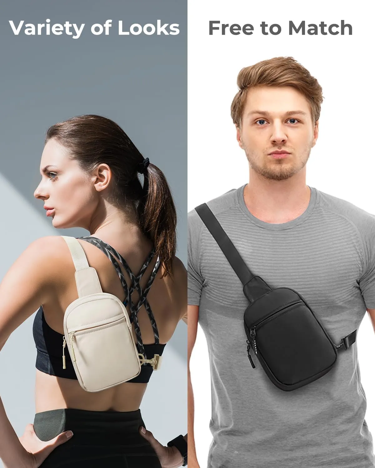 CHOLISS Small Sling Bag for Women and Men, Crossbody Bags Trendy Fanny Packs Chest Bag with Extended Strap