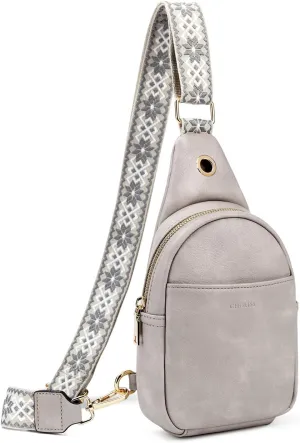 CHOLISS Small Sling Bag for Women Leather Crossbody Fanny Packs Chest Bag for Women