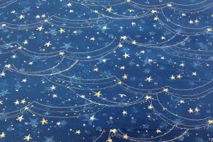 Christmas Magic Starry Night Navy Patchwork / Craft Fabric