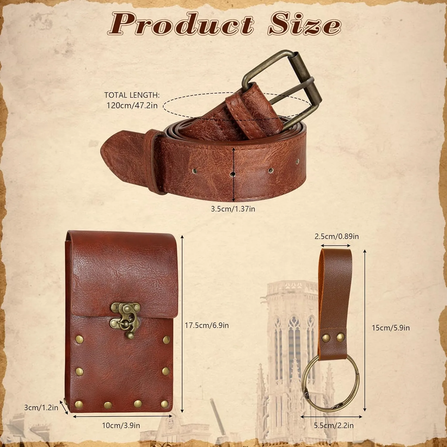 CICOCI Renaissance Accessories Viking Steampunk Medieval Renaissance Costume Belt Skirt Hikes Bottle Coin Purse