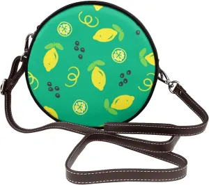 Circle Crossbody Bag for Women Circle Purse with Zipper Adjustable Shoulder Straps