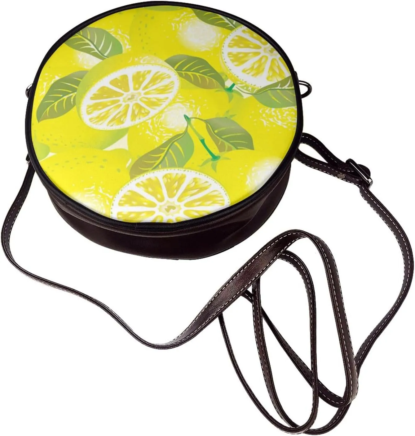 Circle Crossbody Bag for Women Circle Purse with Zipper Adjustable Shoulder Straps
