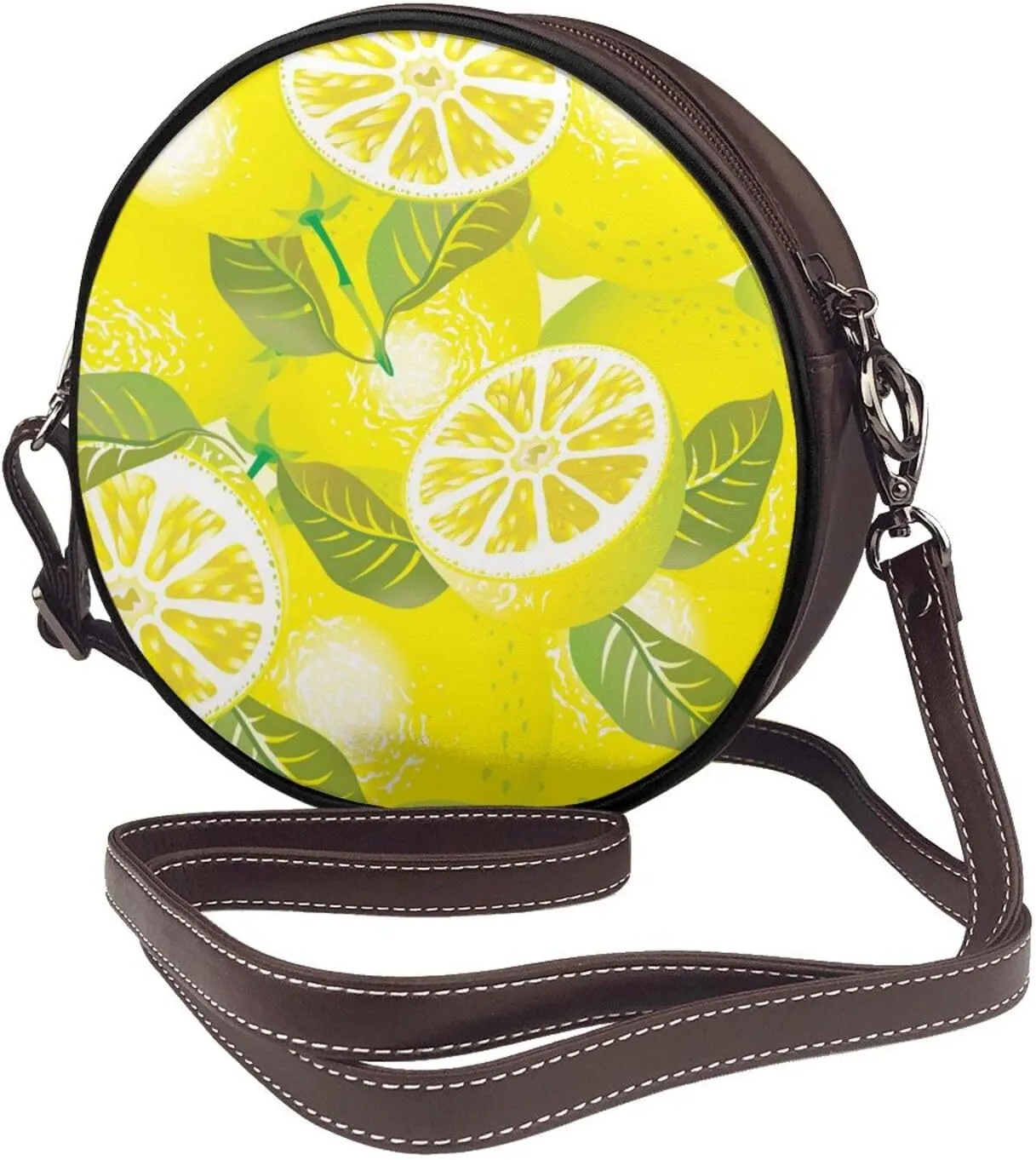 Circle Crossbody Bag for Women Circle Purse with Zipper Adjustable Shoulder Straps