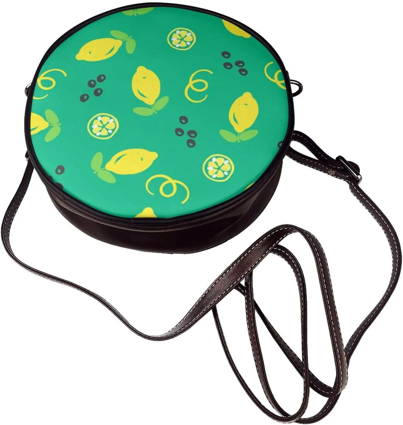Circle Crossbody Bag for Women Circle Purse with Zipper Adjustable Shoulder Straps
