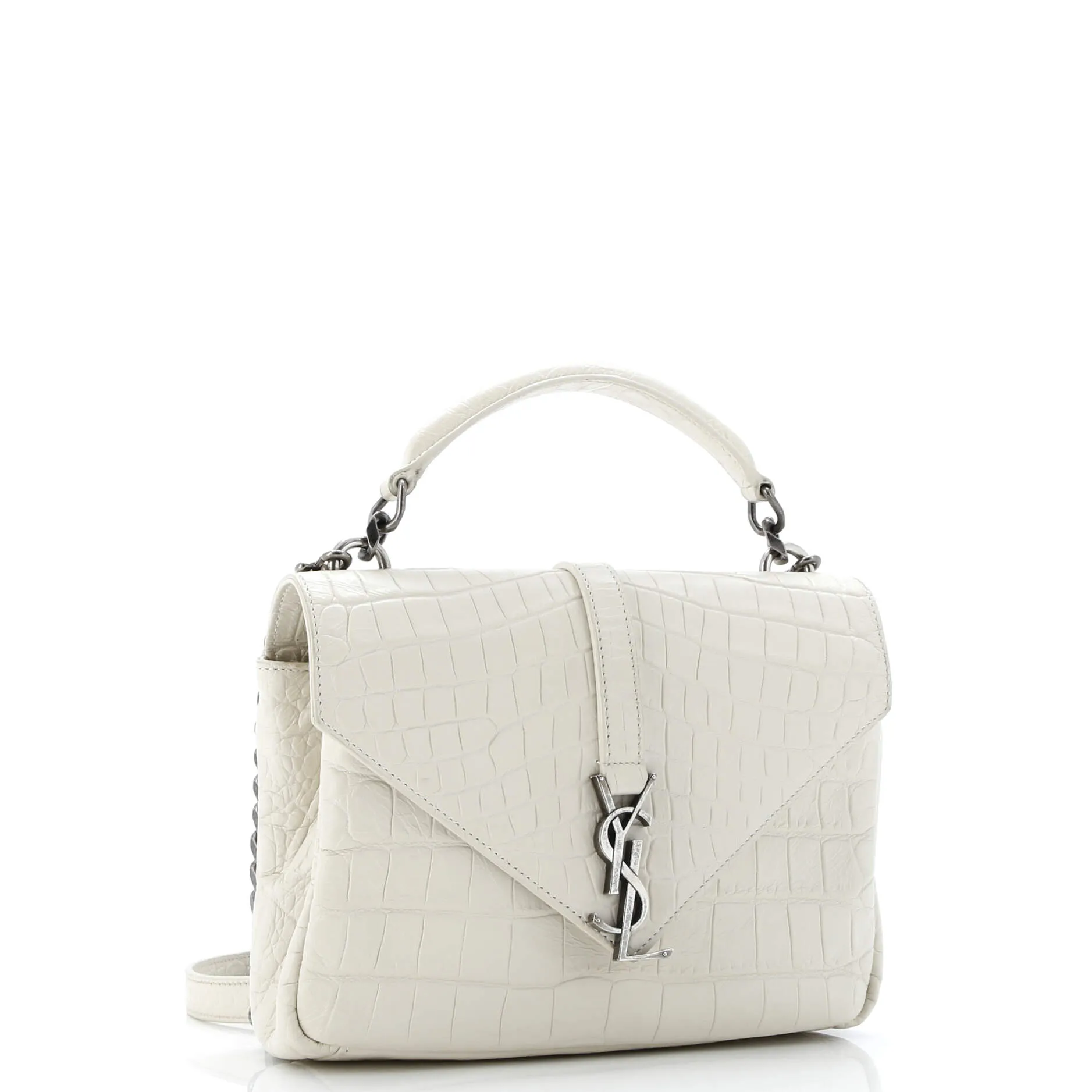 Classic Monogram College Bag Crocodile Embossed Leather Medium