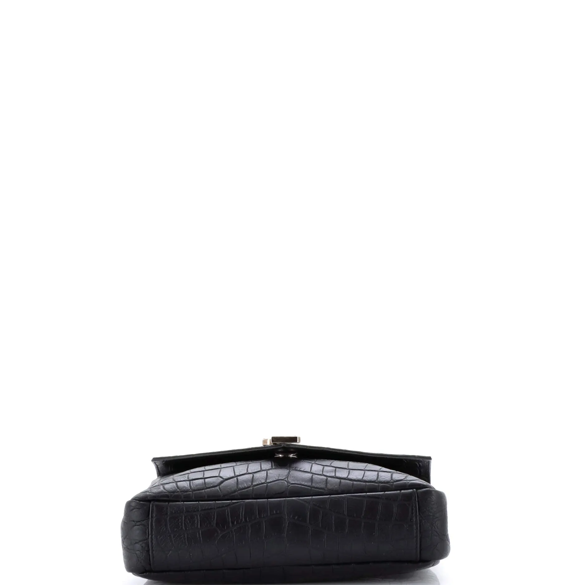 Classic Monogram College Bag Crocodile Embossed Leather Medium