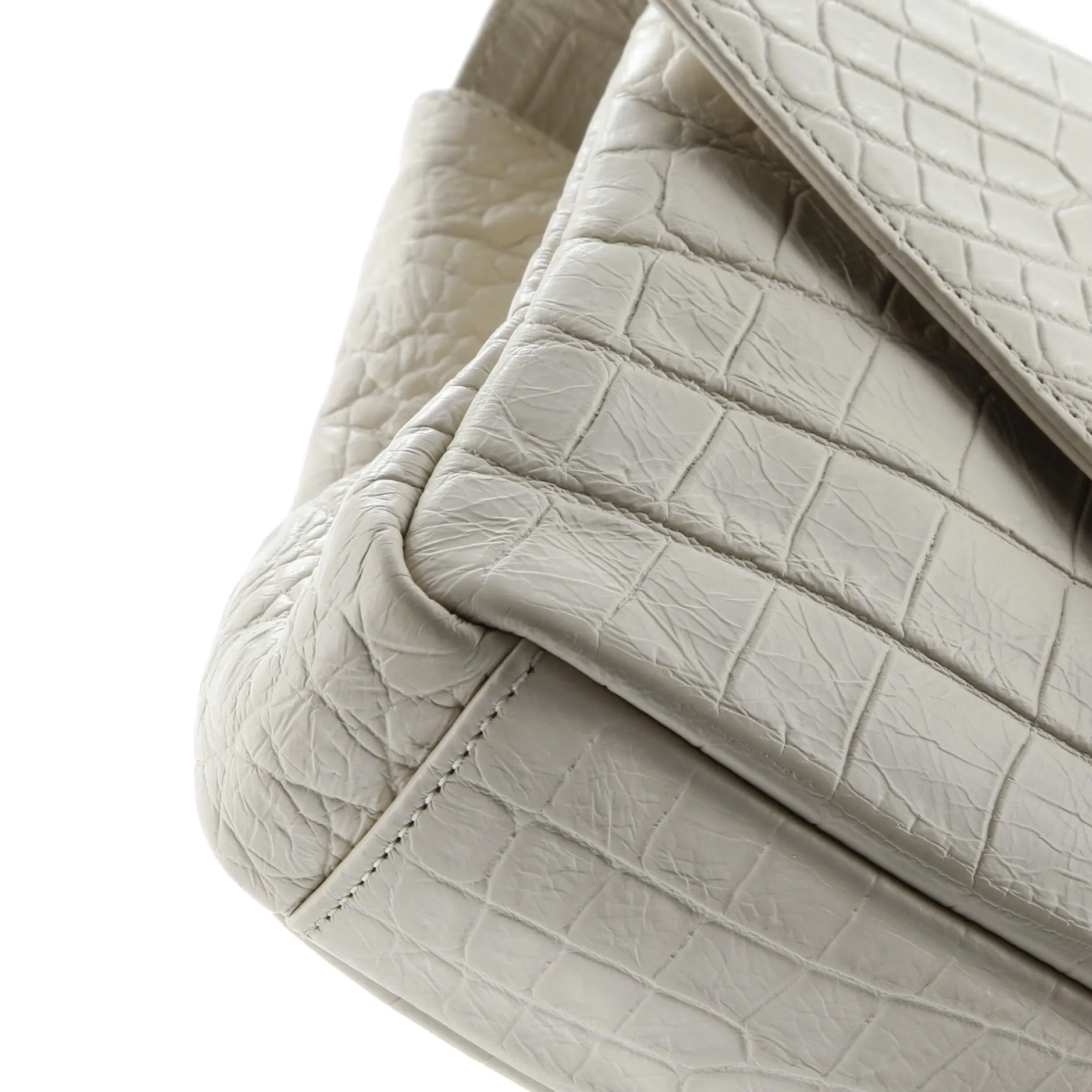 Classic Monogram College Bag Crocodile Embossed Leather Medium