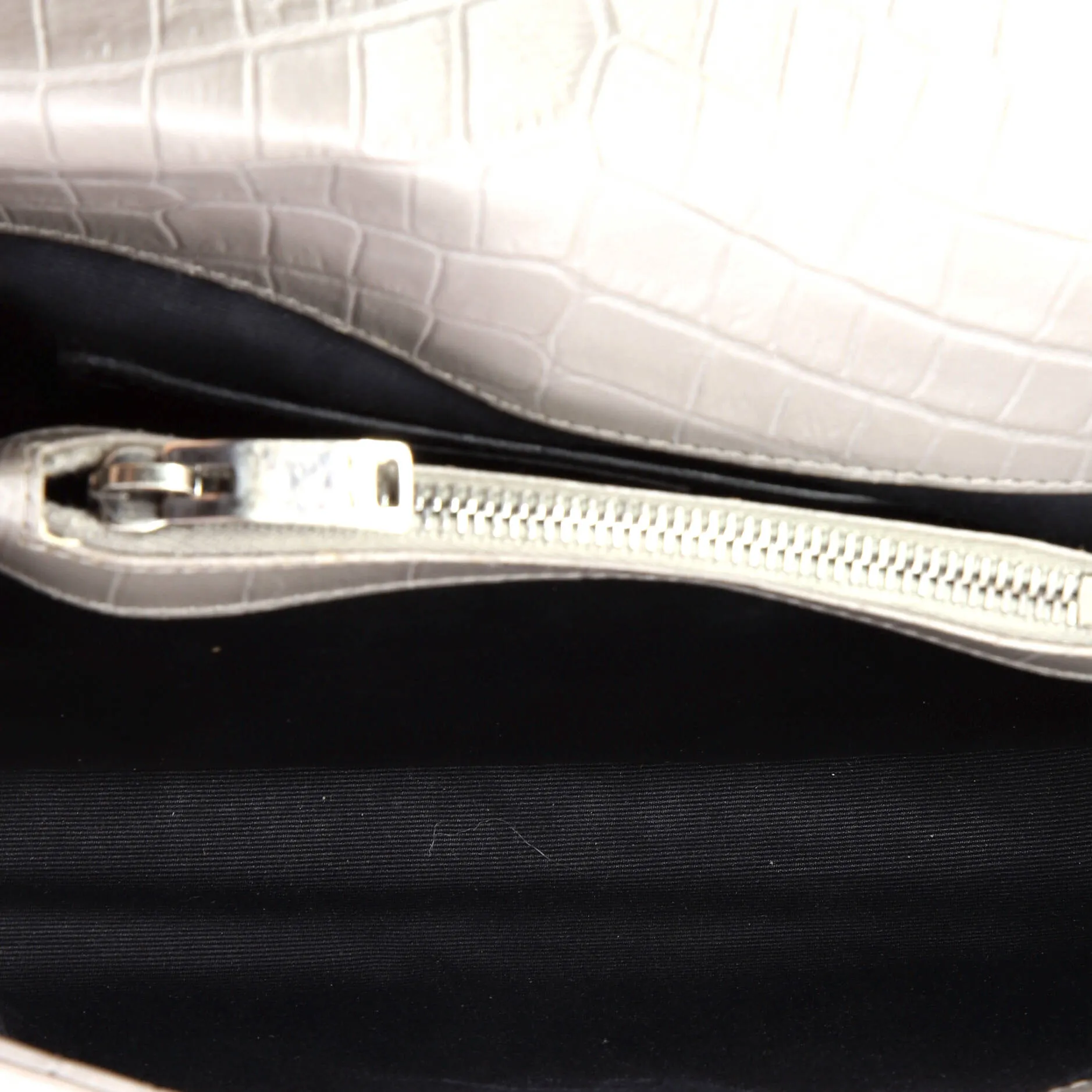 Classic Monogram College Bag Crocodile Embossed Leather Medium