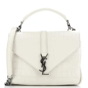Classic Monogram College Bag Crocodile Embossed Leather Medium