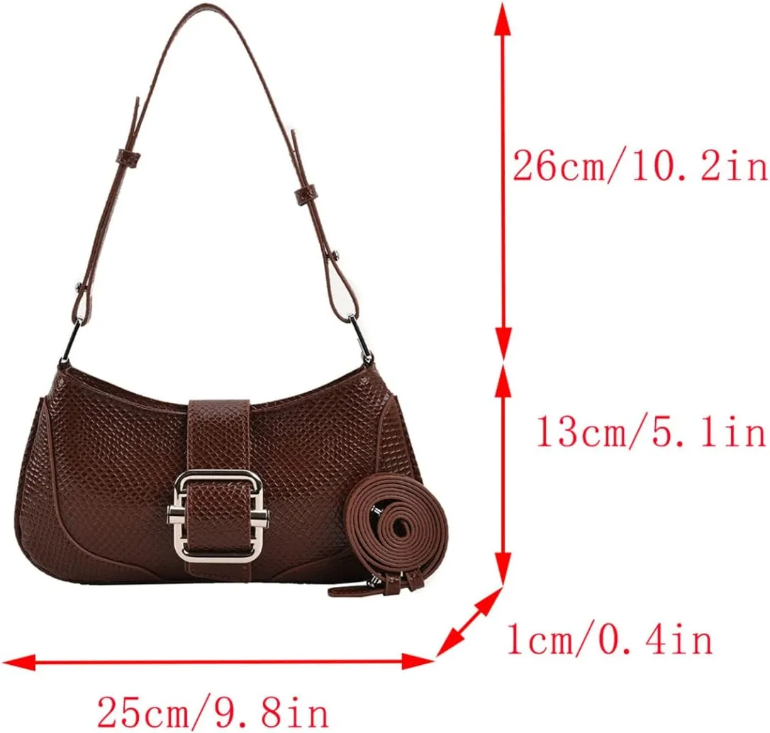 Clutch Tote Handbags with 2 Removable Straps and PU Cute Snakeskin Crossbody Bags Shoulder Purse Handbag for Women