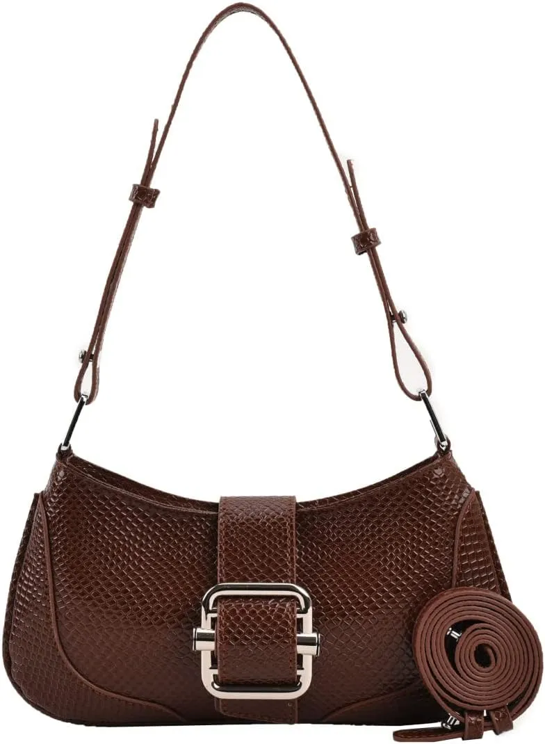 Clutch Tote Handbags with 2 Removable Straps and PU Cute Snakeskin Crossbody Bags Shoulder Purse Handbag for Women