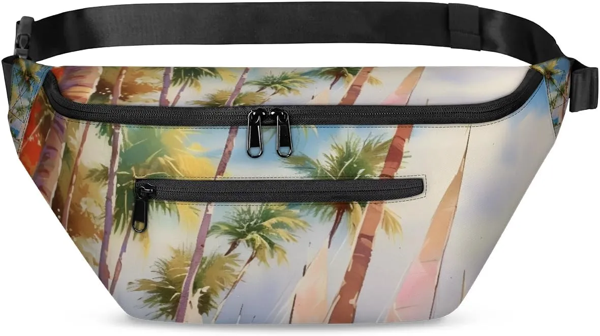 Coconut Sling Bag Crossbody Backpack Chest Daypack for Women Sport Travel Hiking Casual Bag Multipurpose Waist Pack With Zipper Closure Adjustable Strap Shoulder Bag