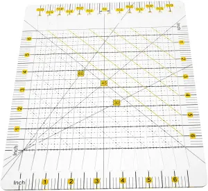 COHEALI Sewing Ruler Slotted Template Quilting Ruler Iron Safe Multi-Functional Sewing Tool Easy to Use Cutting Mat for DIY Crafts