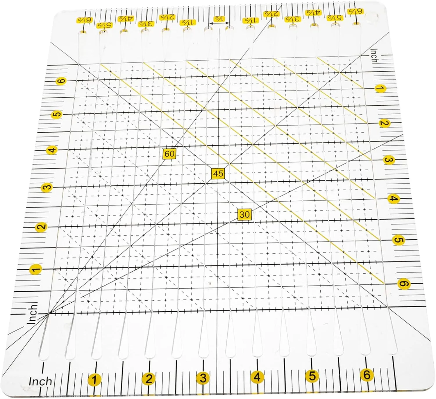 COHEALI Sewing Ruler Slotted Template Quilting Ruler Iron Safe Multi-Functional Sewing Tool Easy to Use Cutting Mat for DIY Crafts