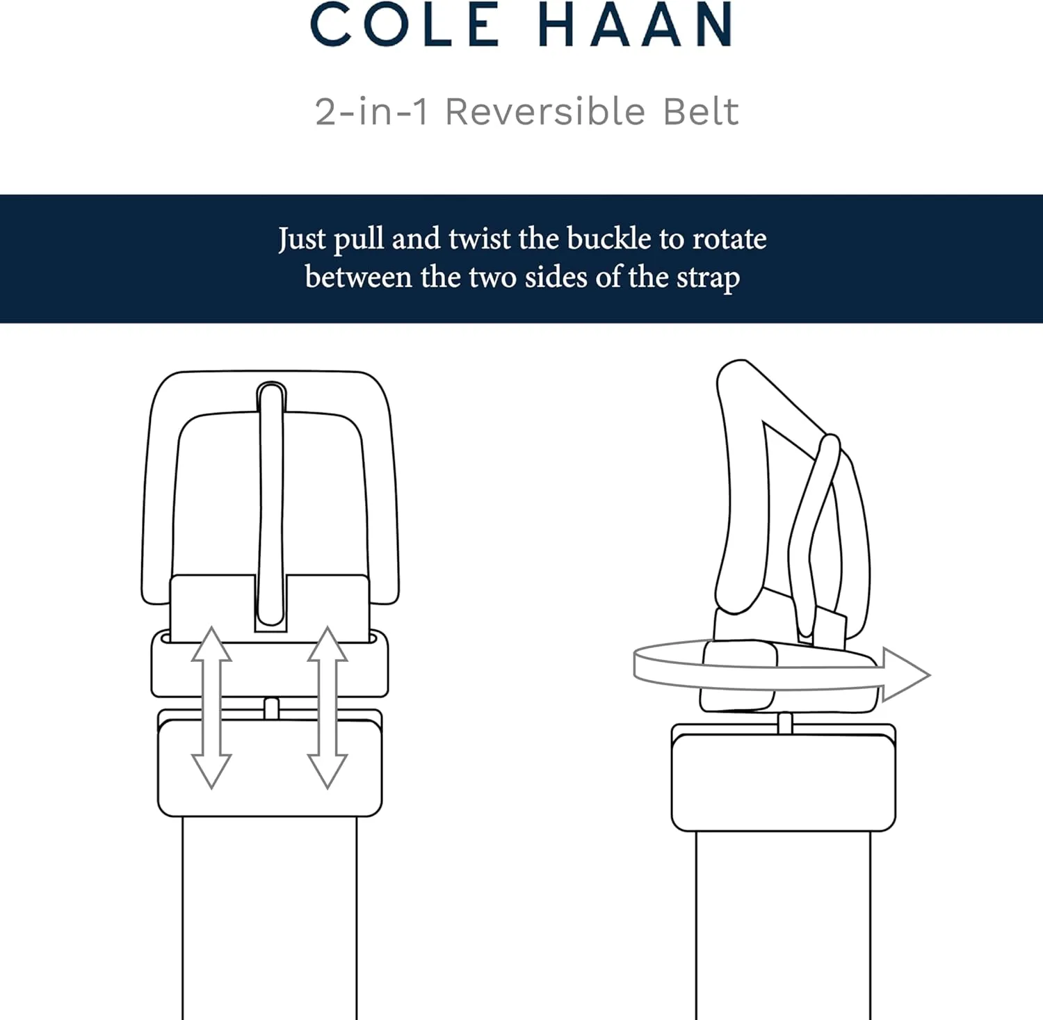 Cole Haan mens Reversible Stretch Fabric Belt