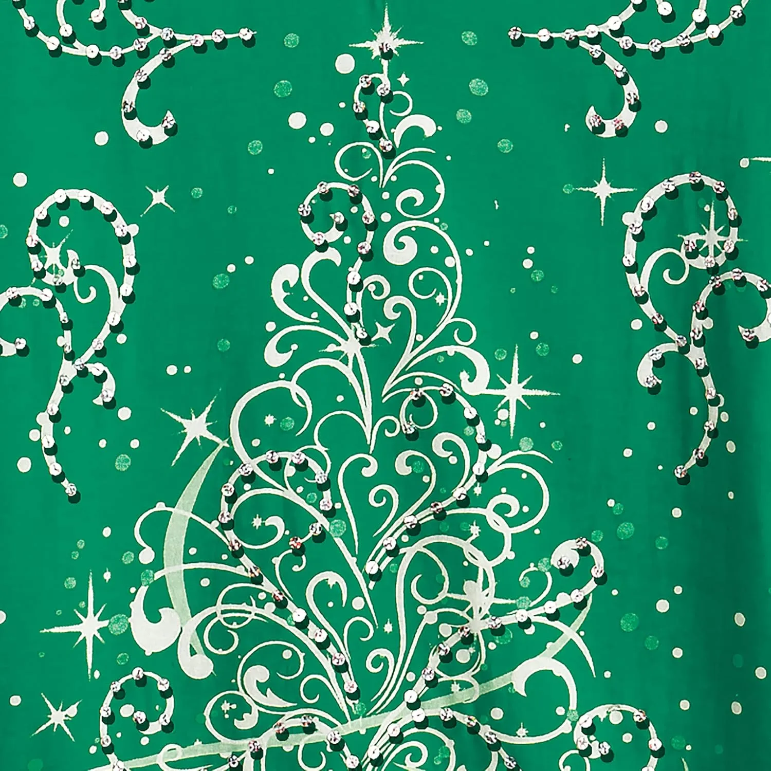 Collections Etc Festive Embellished Sparkling Holiday Tree Design Red Top with Scoop Neck