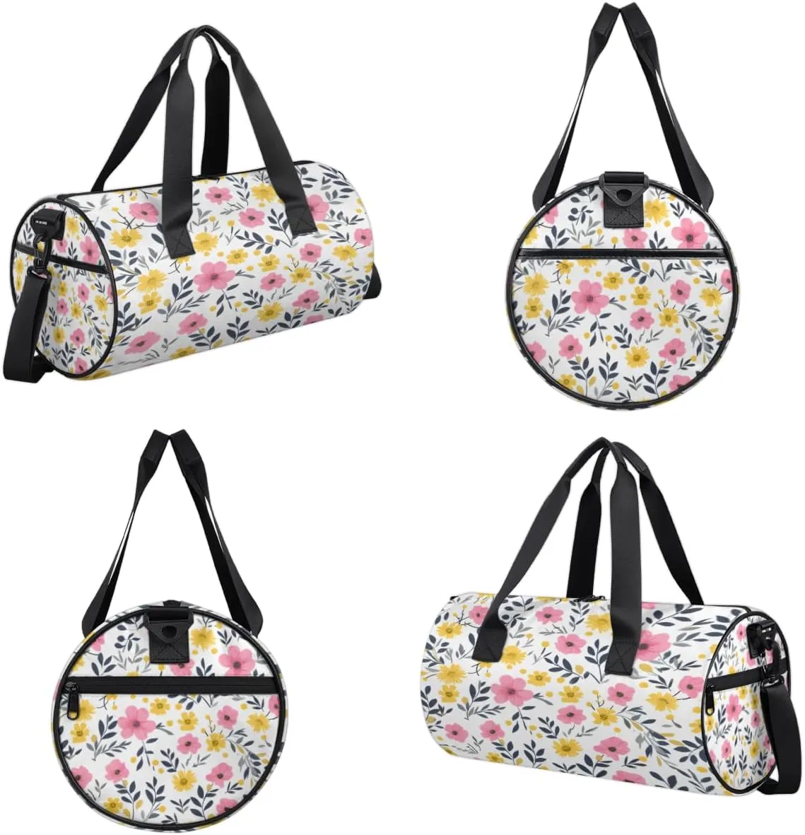 Colorful Meadow Pattern Sports Duffel Bag with Shoulder Strap, Large Capacity Gym Bag with Shoe Compartment, Water Resistant Travel Duffle Bag for Men Women Travel, Sports (17.6x9x9 Inch)