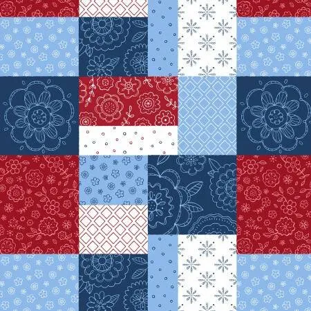 Colors of Summer Multi Patchwork Fabric - Wilmington Prints 23702-314