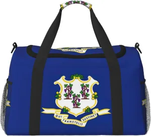 Connecticut State Flag print Weekender Overnight Carry On Bag Gym Luggage Bag Duffel Bag for Travel Women
