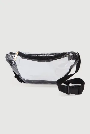 Contrast Trim Clear Fanny Pack