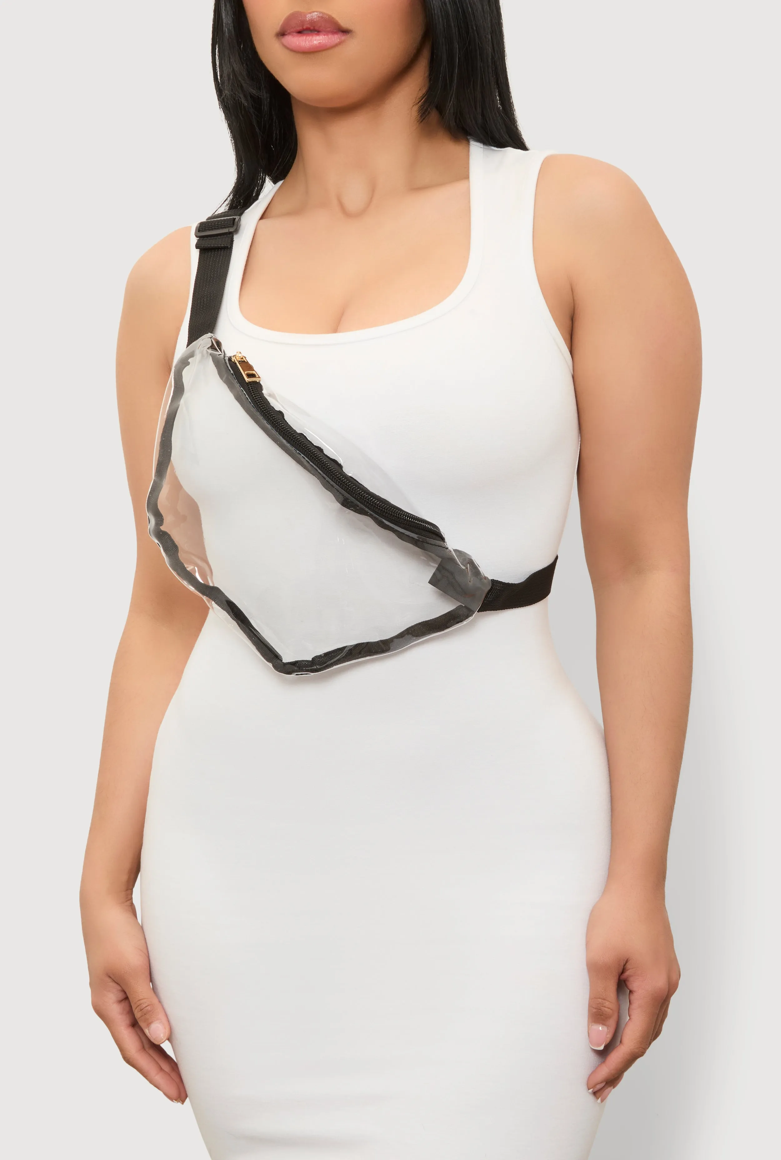 Contrast Trim Clear Fanny Pack