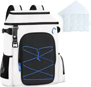 Cooler Backpack Insulated Waterproof Bag for 16 Hours Cold Retention, 36/54 Cans Portable Leak-Proof Camping Cooler for Men with Large Capacity Picnic Travel Hiking Black