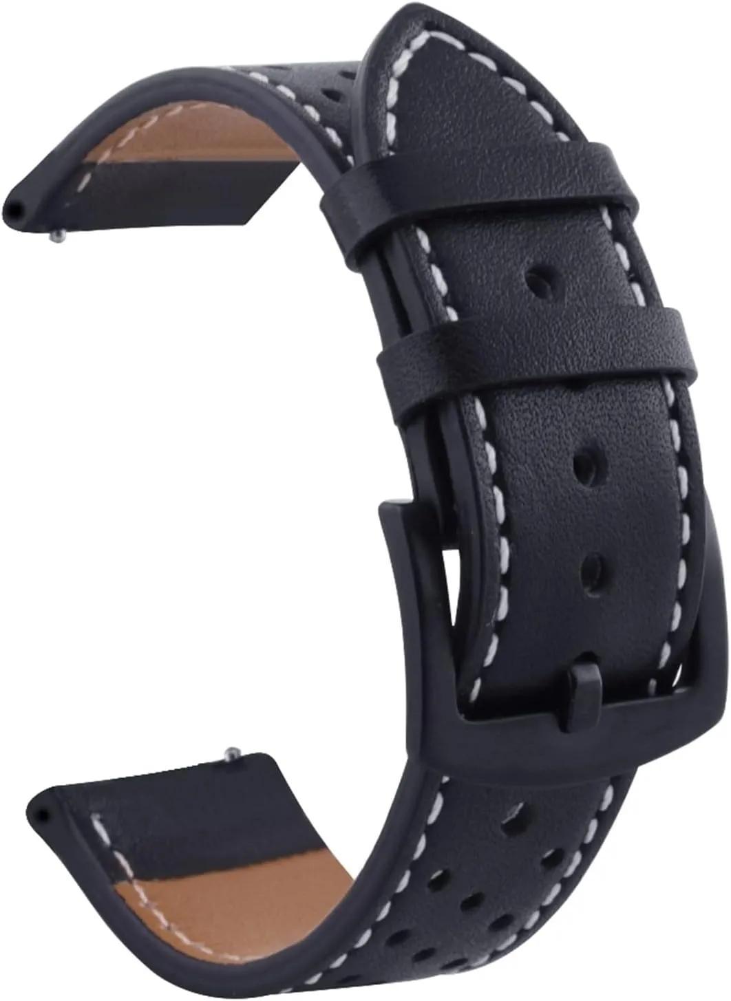 COOVS Leather Watch Band Straps for 20mm 22mm Universal Bracelet Compatible with Most Watches with 22MM Straps (Color : Army Green, Size : 20mm Universal)