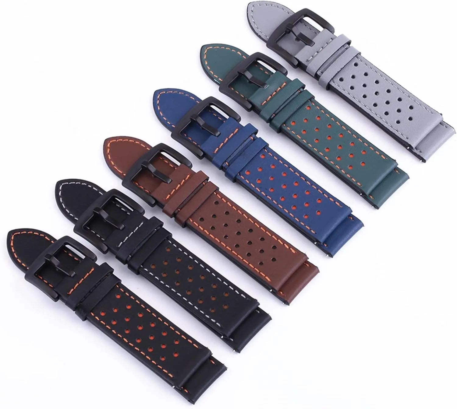 COOVS Leather Watch Band Straps for 20mm 22mm Universal Bracelet Compatible with Most Watches with 22MM Straps (Color : Army Green, Size : 20mm Universal)