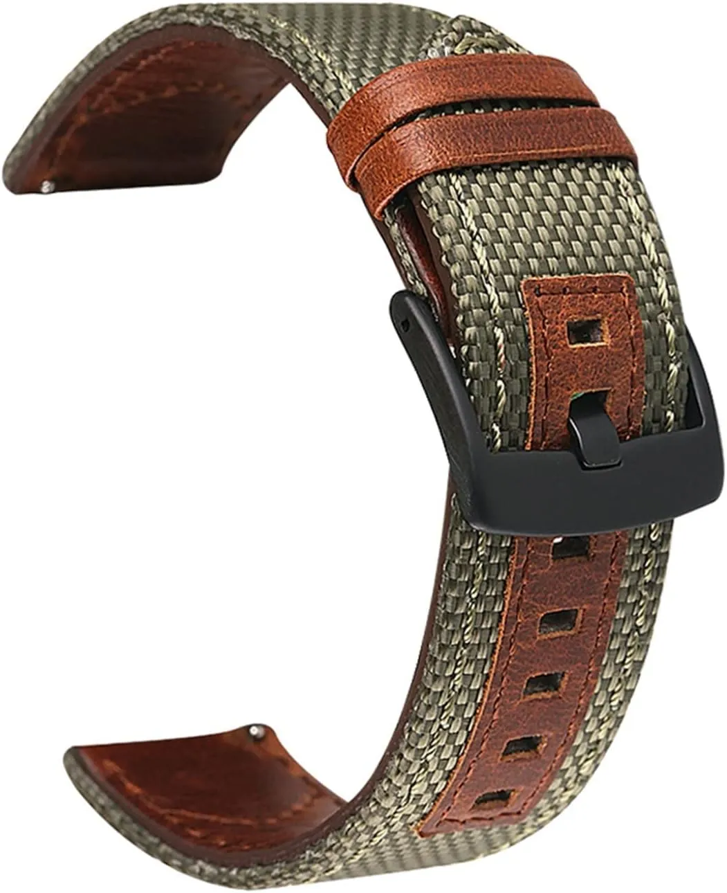 COOVS Leather Watch Band Straps for 20mm 22mm Universal Bracelet Compatible with Most Watches with 22MM Straps (Color : Army Green, Size : 20mm Universal)