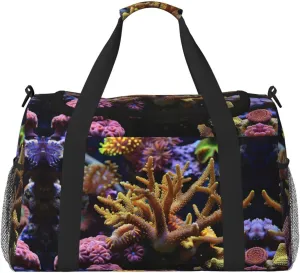 Coral Reef print Weekender Overnight Carry On Bag Gym Luggage Bag Duffel Bag for Travel Women