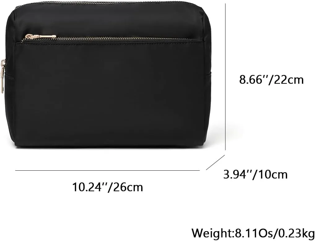Cosmetic Bag with Multiple Compartments, Travel Toiletry Bag for Women, Portable Makeup Bag Organizer