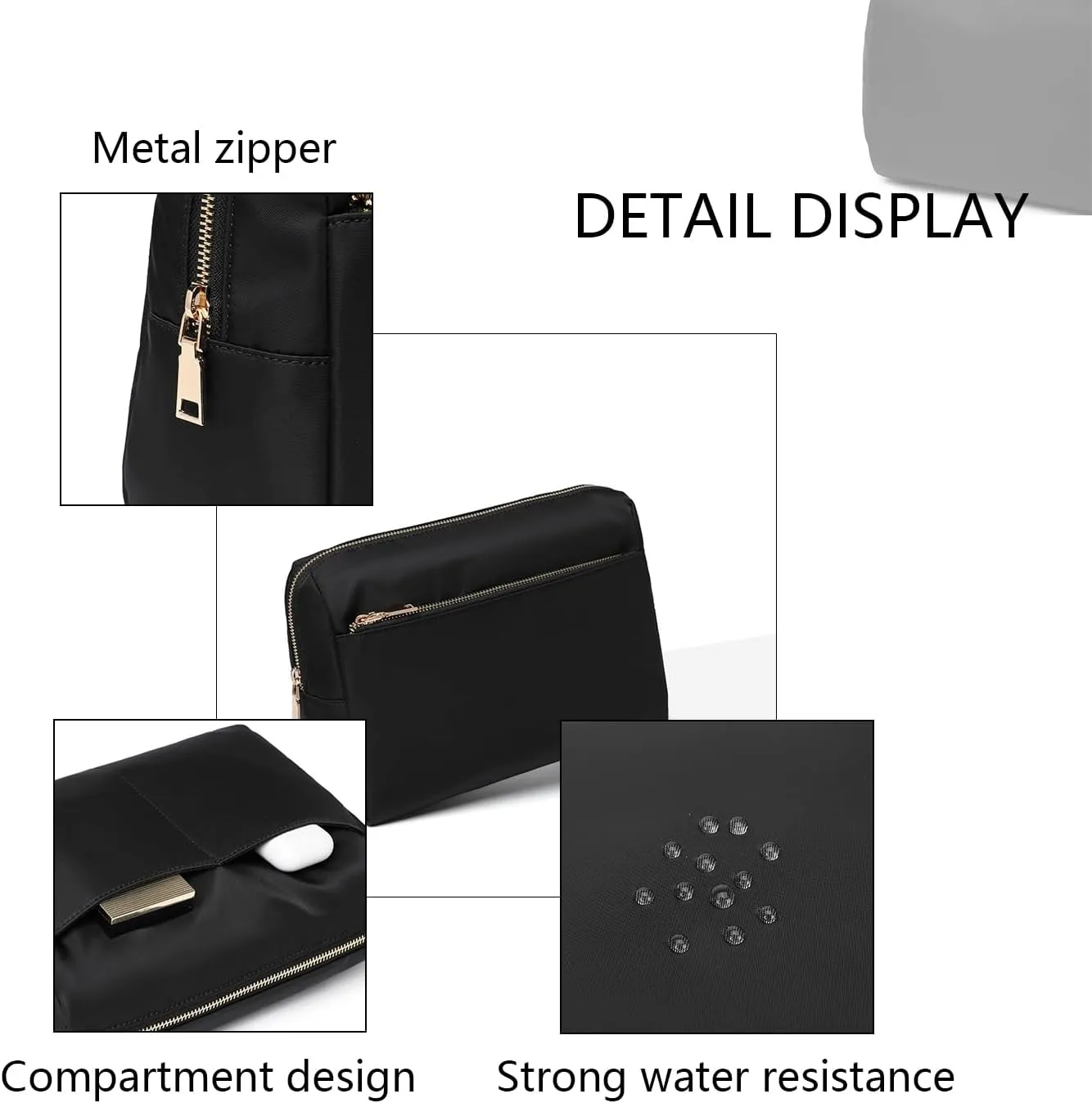 Cosmetic Bag with Multiple Compartments, Travel Toiletry Bag for Women, Portable Makeup Bag Organizer