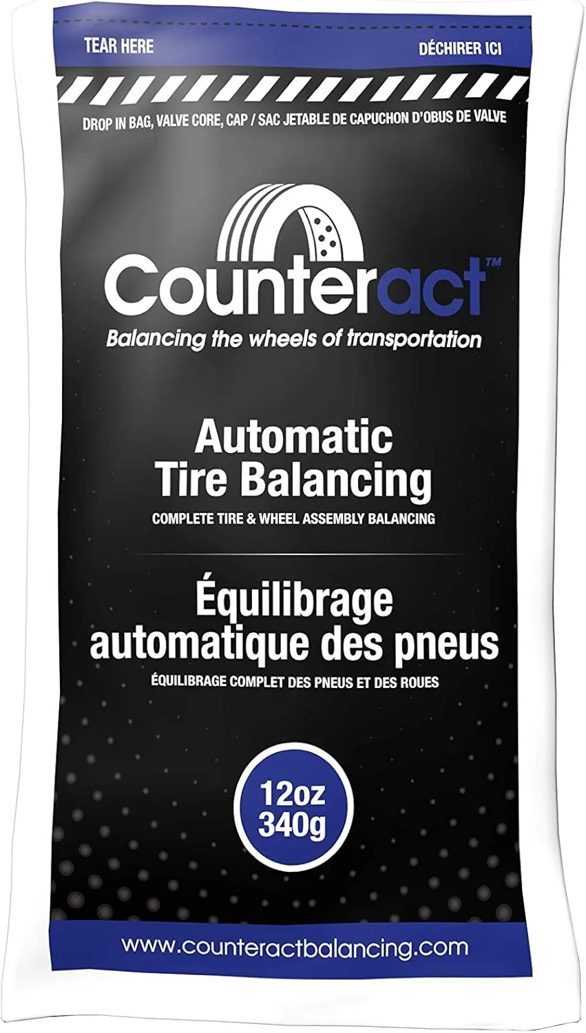 Counteract 12oz Tire/Wheel Balancing Beads Bulk Case - Off -Road, Medium/Heavy Duty Truck Tires, (18) 12oz Bead Bags, (18) Valve Caps and Cores, (18) Flow Through Caps (216oz)
