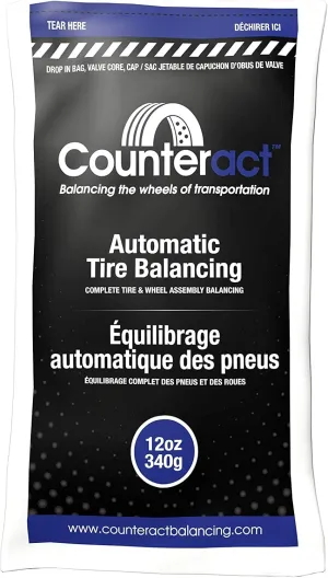 Counteract 12oz Tire/Wheel Balancing Beads Bulk Case - Off -Road, Medium/Heavy Duty Truck Tires, (18) 12oz Bead Bags, (18) Valve Caps and Cores, (18) Flow Through Caps (216oz)