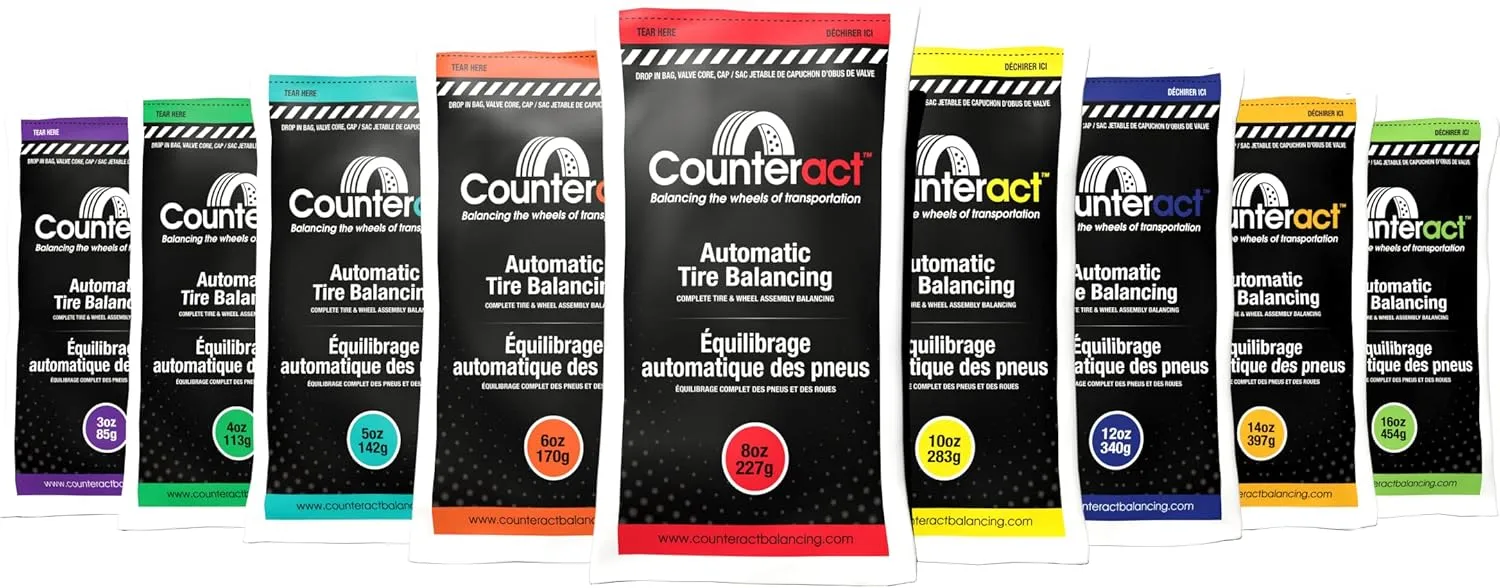 Counteract 12oz Tire/Wheel Balancing Beads Bulk Case - Off -Road, Medium/Heavy Duty Truck Tires, (18) 12oz Bead Bags, (18) Valve Caps and Cores, (18) Flow Through Caps (216oz)