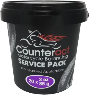 Counteract MKSP3 Motorcycle Tire/Wheel Balancing Bead Bulk Shop Service Pack Bucket - (20) 3oz Pre-measured Bead Bags, (20) Vortex Valve Caps and Cores
