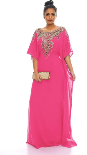 Covered Bliss Aceil Kaftan for Women -3/4 Sleeve Maxi Dress, Elegent Luxury Party Wear