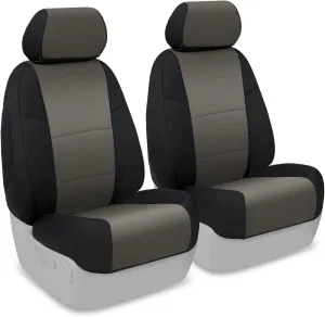 Coverking Custom Fit Front 50/50 Bucket Seat Cover for Select Ford F-Series Models - Neosupreme (Charcoal with Black sides)