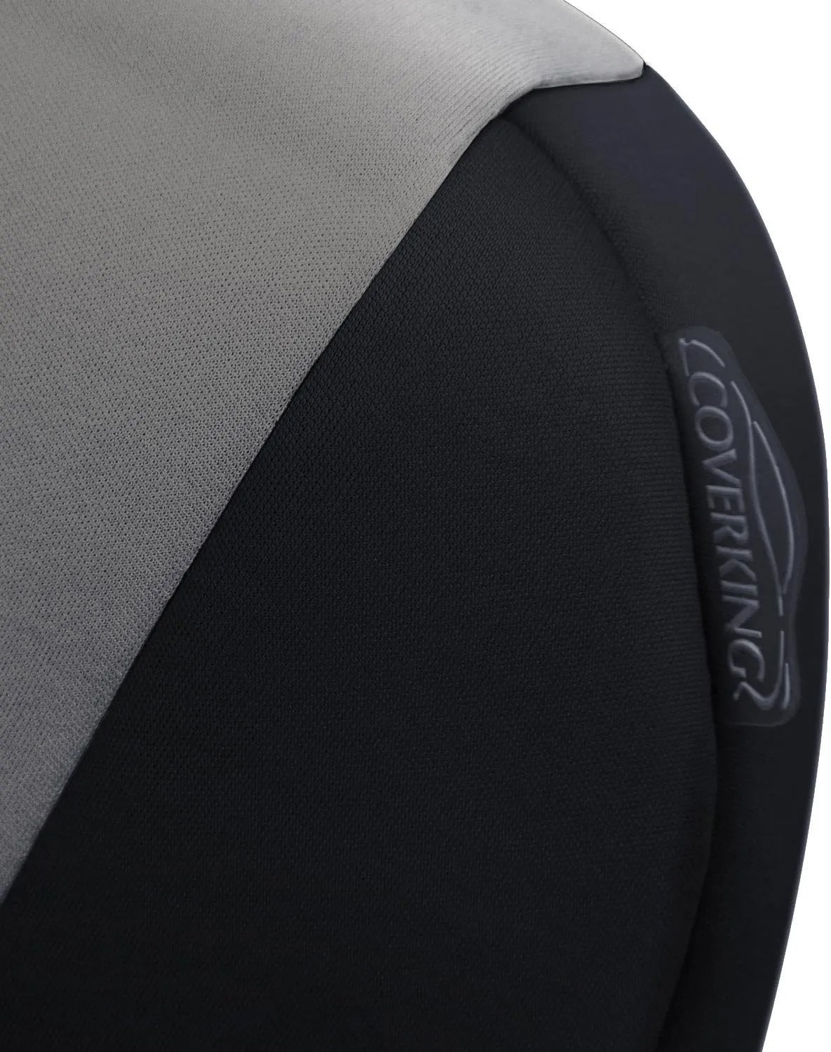 Coverking Custom Fit Front 50/50 Bucket Seat Cover for Select Ford F-Series Models - Neosupreme (Charcoal with Black sides)