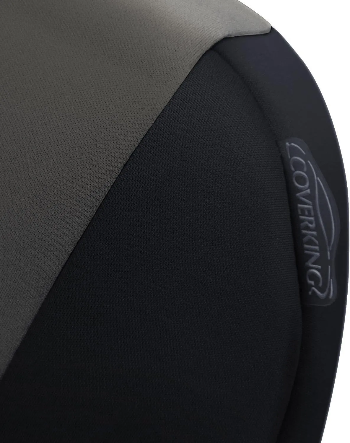 Coverking Custom Fit Front 50/50 Bucket Seat Cover for Select Ford F-Series Models - Neosupreme (Gray with Black sides)