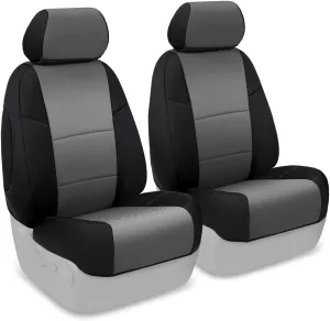 Coverking Custom Fit Front 50/50 Bucket Seat Cover for Select Ford Models - Spacermesh 2-Tone (Gray with Black Sides)