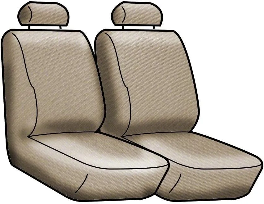Coverking Custom Fit Front 50/50 Bucket Seat Cover for Select Ford Models - Spacermesh 2-Tone (Taupe with Black Sides)