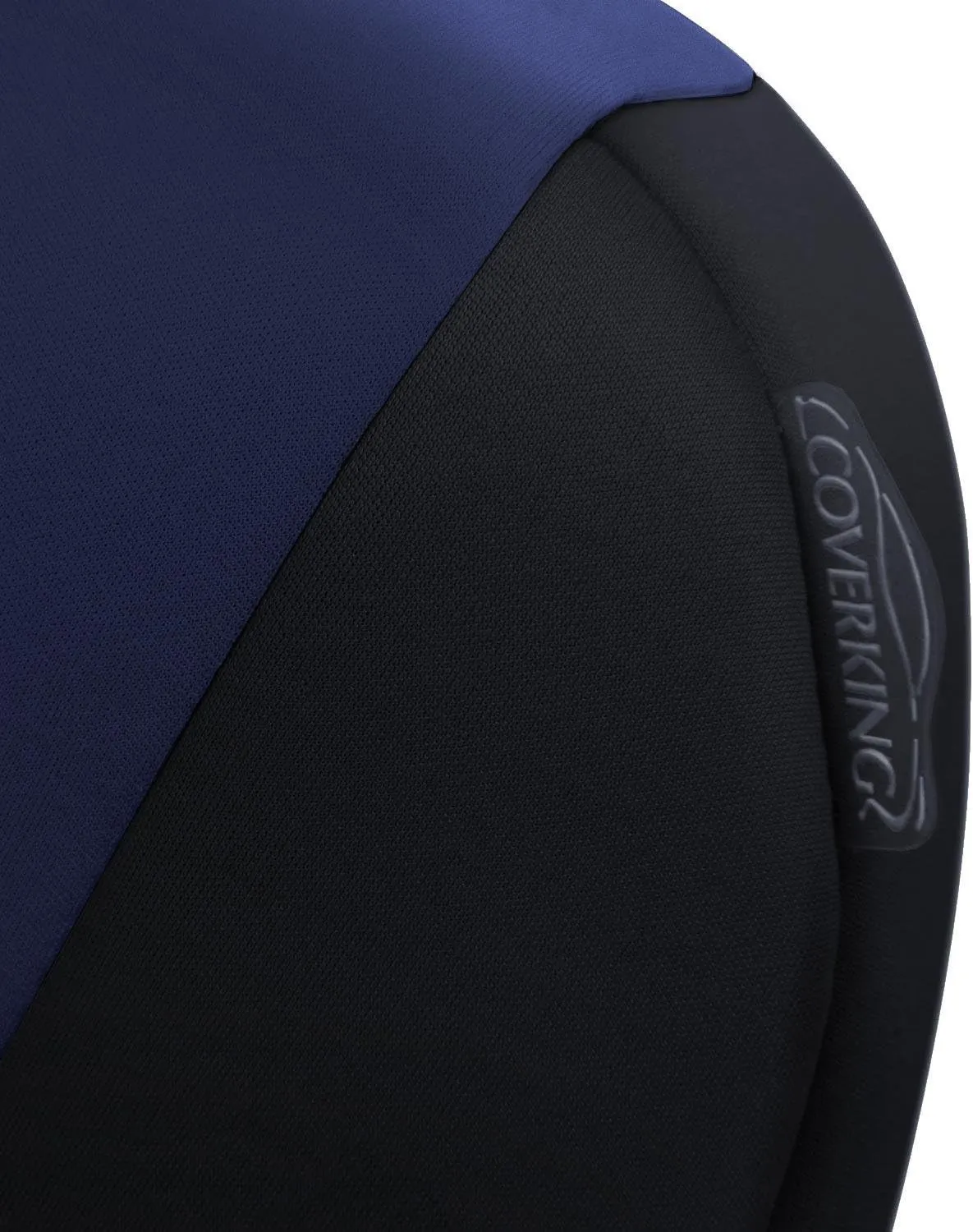 Coverking Custom Fit Front 50/50 Bucket Seat Cover for Select GMC Sierra 1500/2500 Models - Neosupreme (Navy Blue with Black Sides)