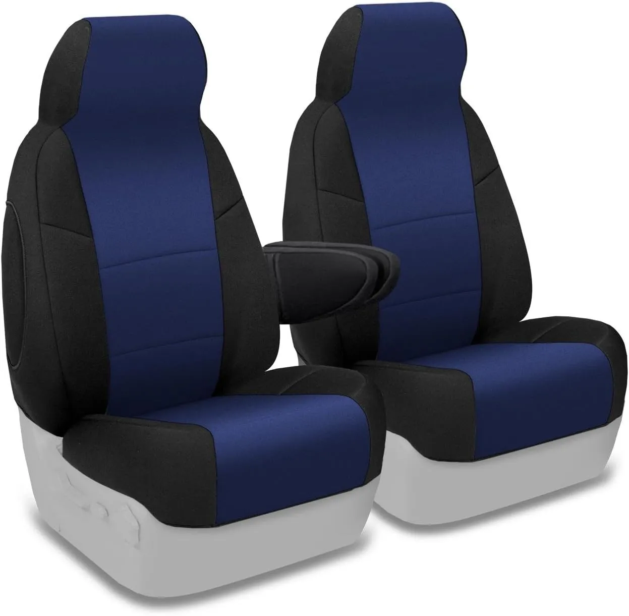 Coverking Custom Fit Front 50/50 Bucket Seat Cover for Select GMC Sierra 1500/2500 Models - Neosupreme (Navy Blue with Black Sides)