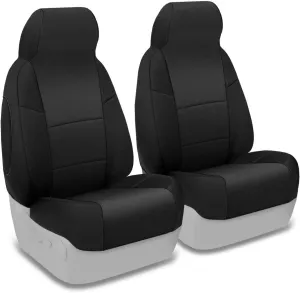 Coverking Custom Fit Front 50/50 High Back Bucket Seat Cover for Select Mazda MX-5 Miata Models - Neosupreme Solid (Black)