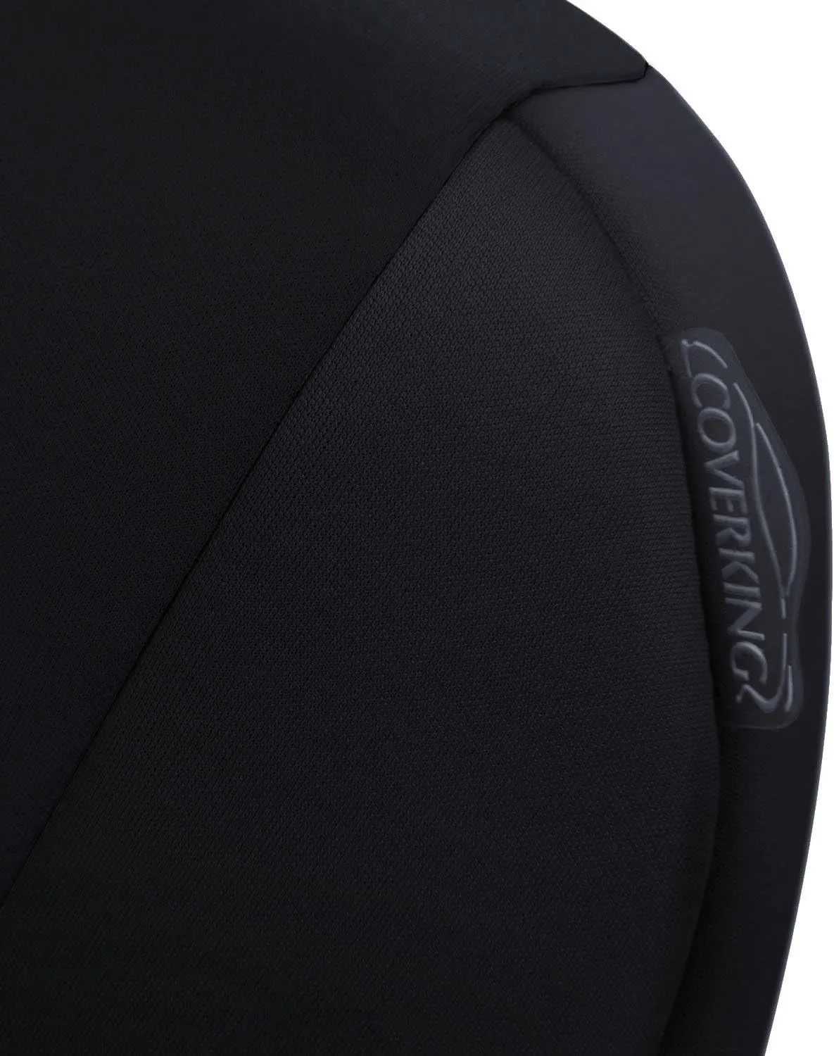 Coverking Custom Fit Front 50/50 High Back Bucket Seat Cover for Select Mazda MX-5 Miata Models - Neosupreme Solid (Black)