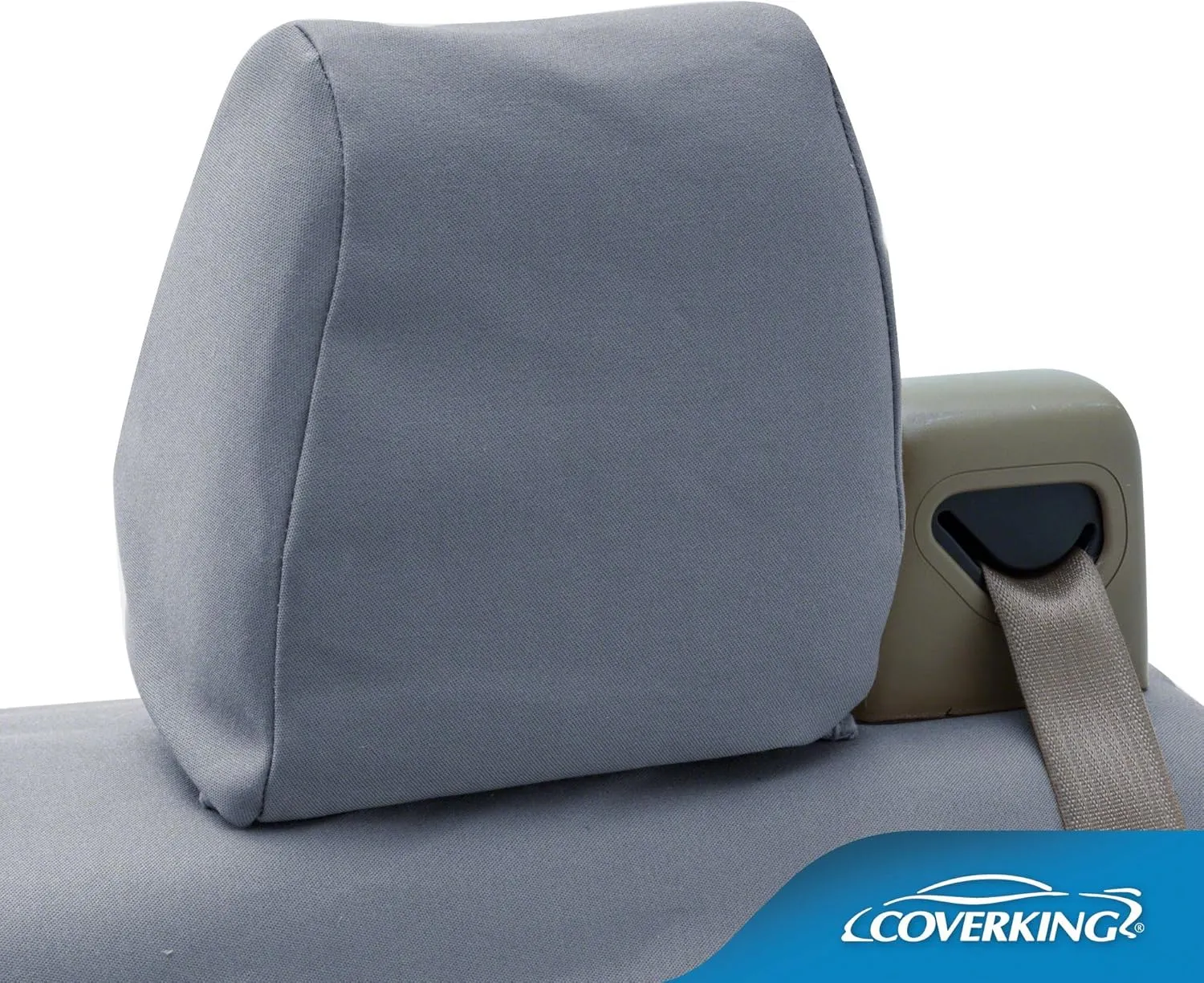 Coverking Custom Fit Front 50/50 High Back Bucket Seat Cover for Select Mazda MX-5 Miata Models - Polycotton Drill (Medium Gray)