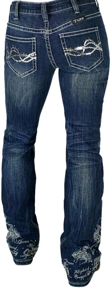 Cowgirl Tuff Western Jean Women Bootcut 25 Anniversary Med Wash JTFABT